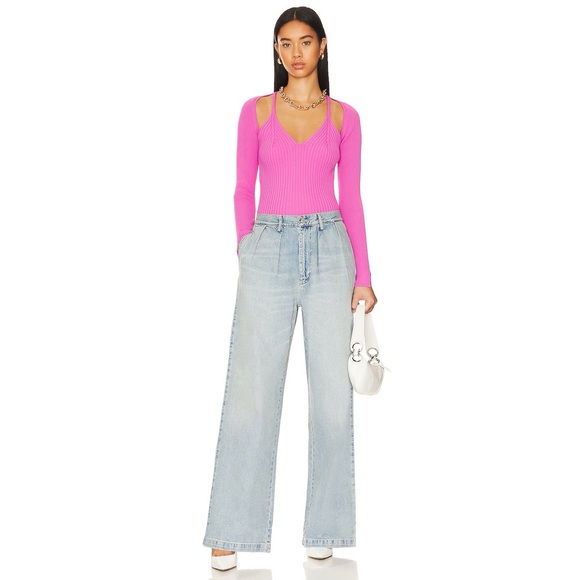 ASTR the Label Estefania Ribbed Sweater Hot Pink Size XS - Picture 1 of 11